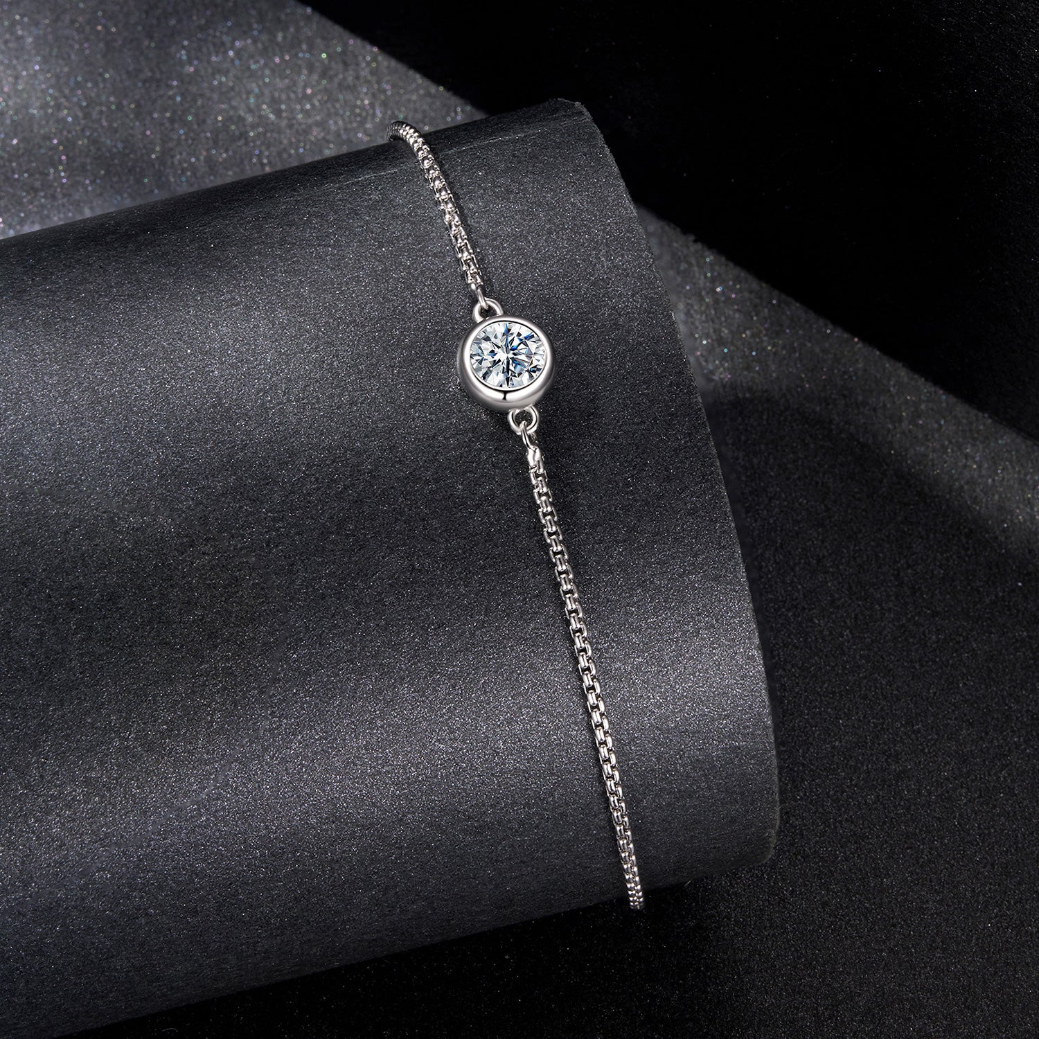 925 Sterling Silver 0.50 Carat Moissanite Bracelet for Women DestGlow