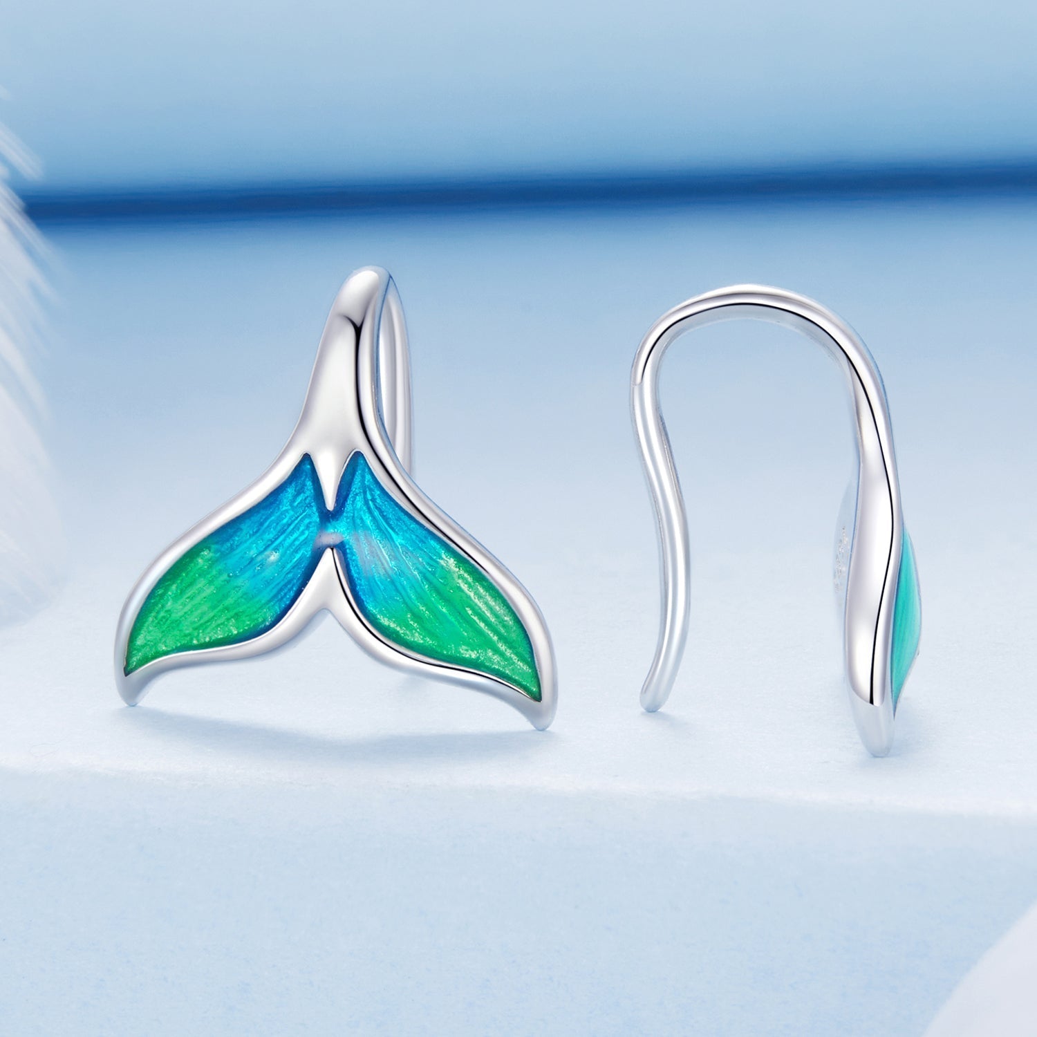 925 Sterling Silver White Gold Plated Enamel Earrings for Women DestGlow
