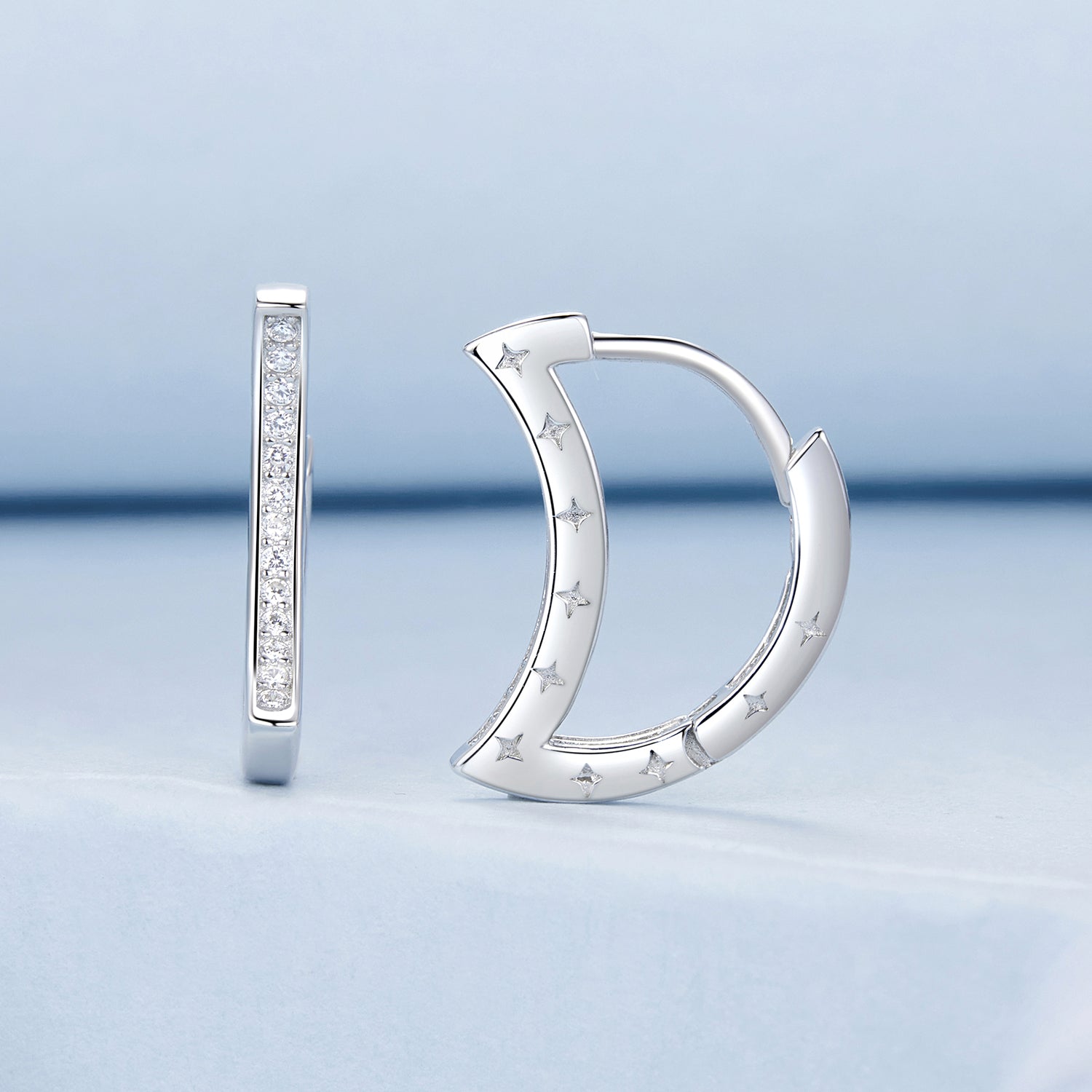 925 Sterling Silver Pave Setting CZ White Gold Plated Earrings for Women DestGlow