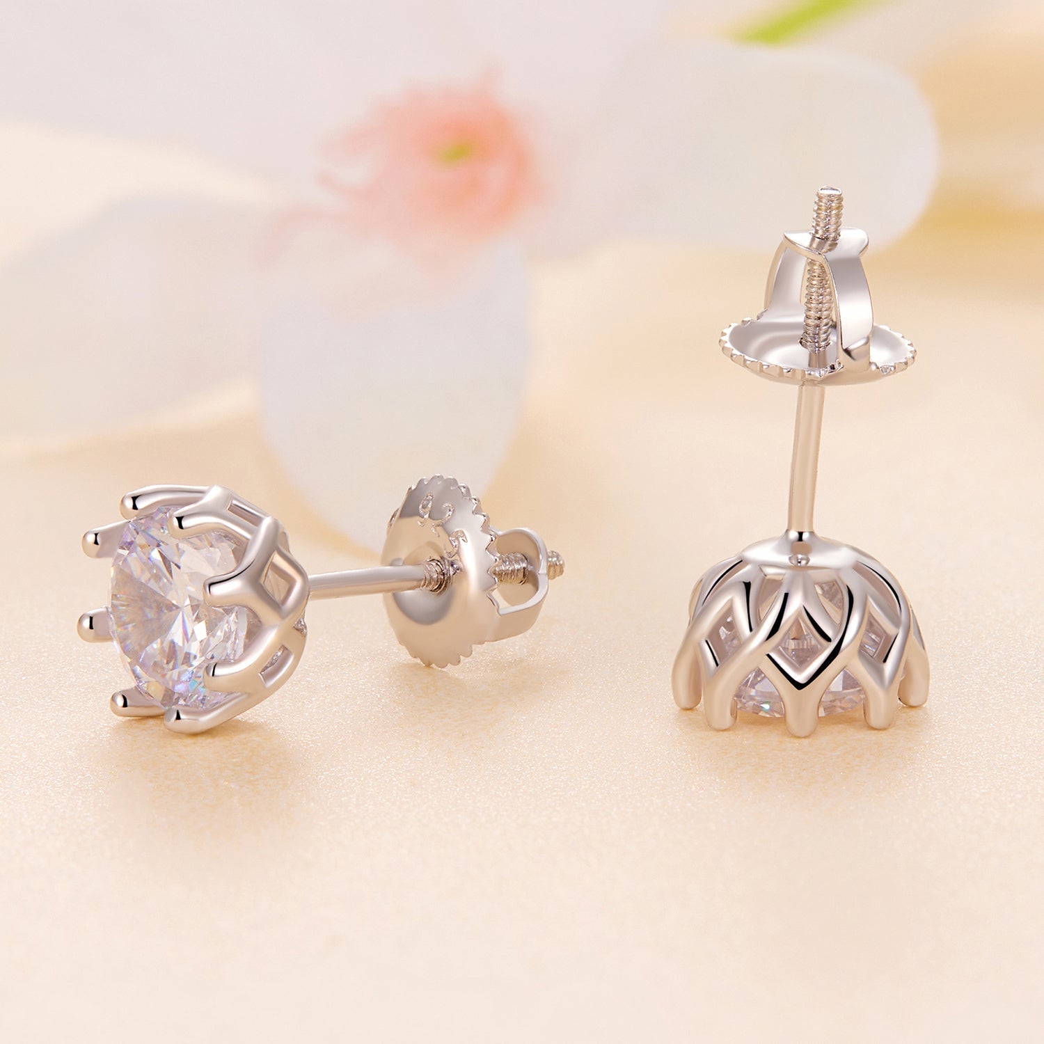 925 Sterling Silver Moissanite 0.5 Carat Earrings for Women DestGlow