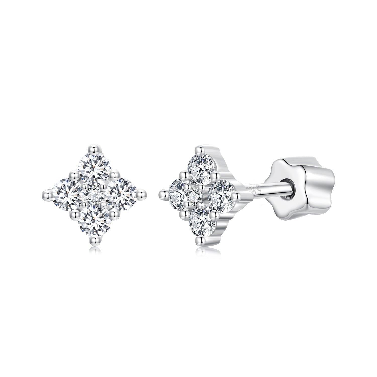 925 Sterling Silver 10mm Moissanite Earrings for Women DestGlow