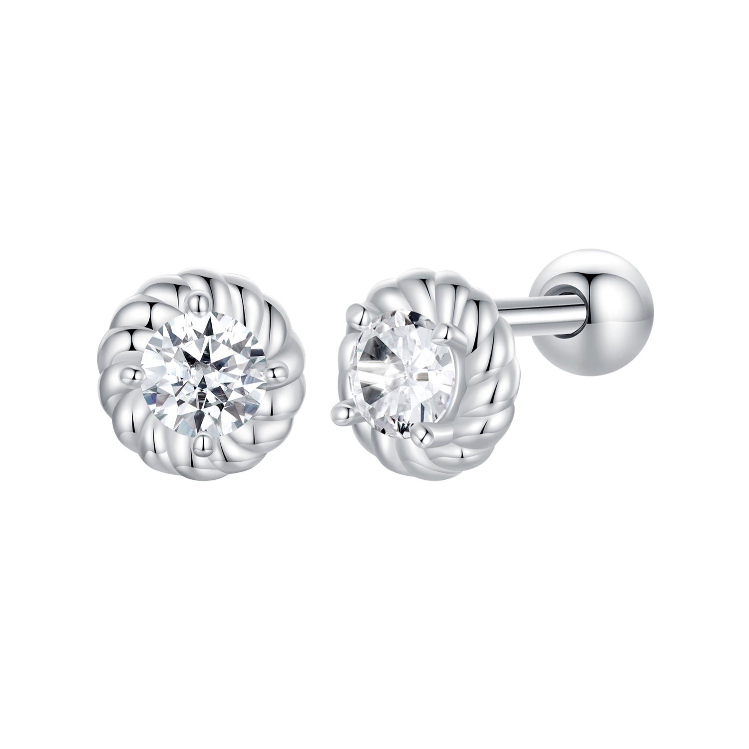 925 Sterling Silver 3mm Moissanite Earrings for Women DestGlow