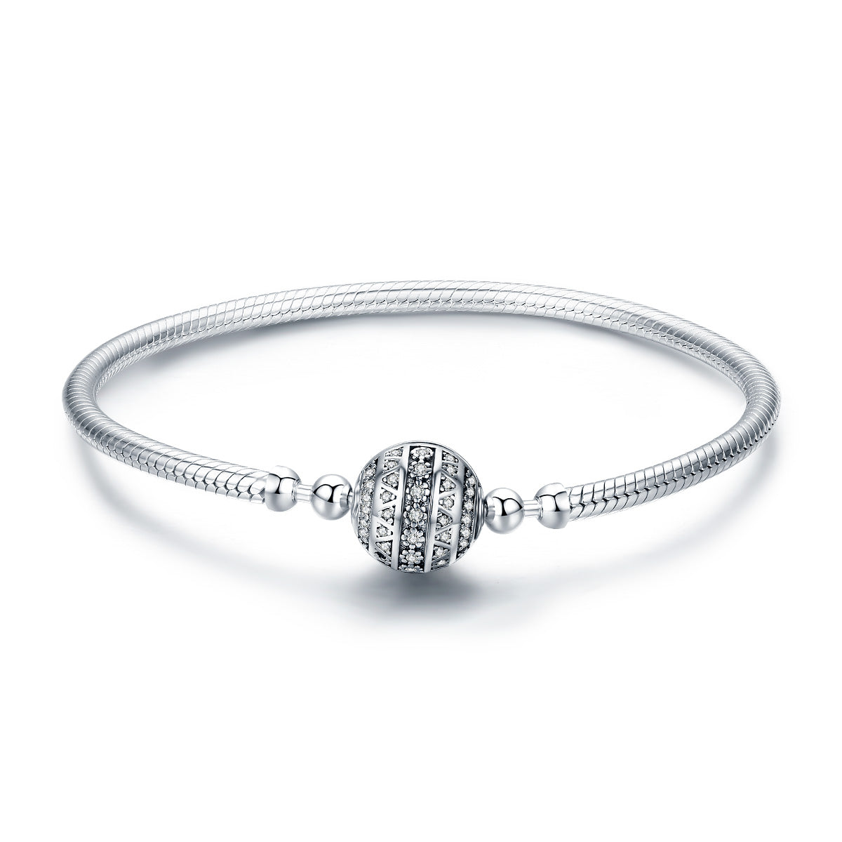 925 Sterling Silver SCB Bracelet Style Nan Size 17.0 for Women DestGlow