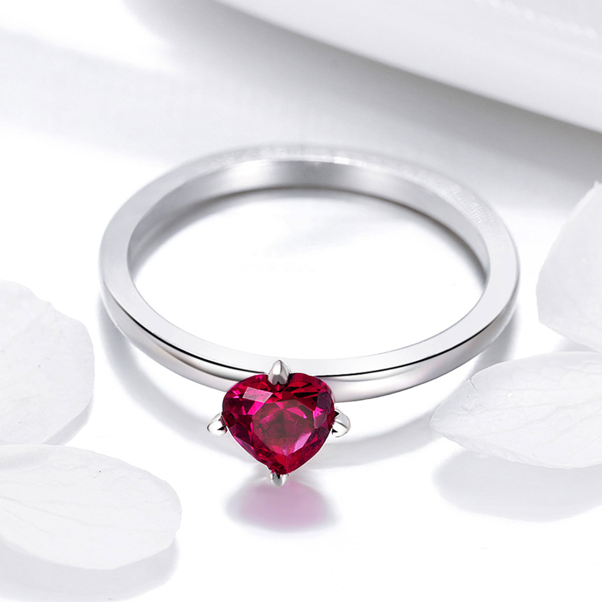 925 Sterling Silver Plated Platinum CZ Ring Size 6 for Women DestGlow