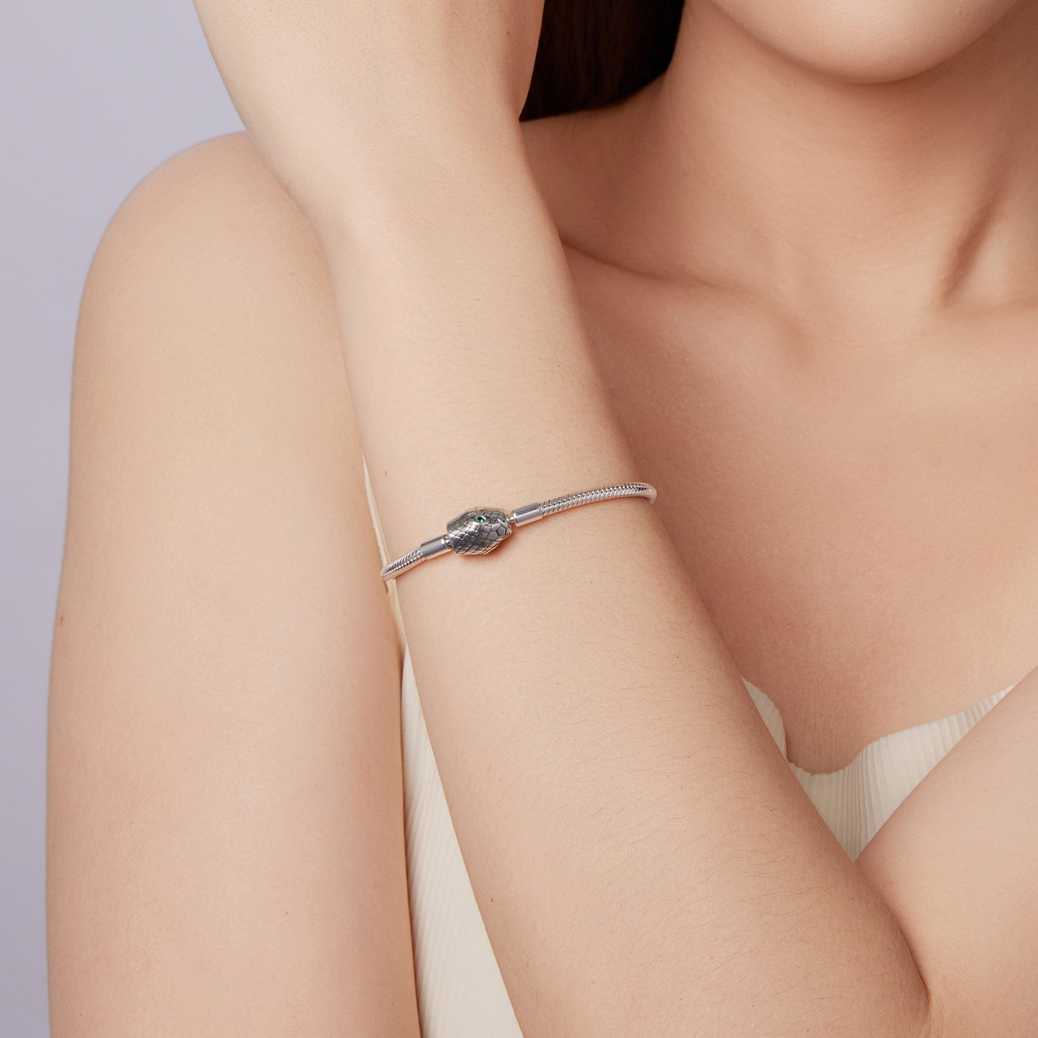 925 Sterling Silver Bracelet with CZ 17cm for Women DestGlow