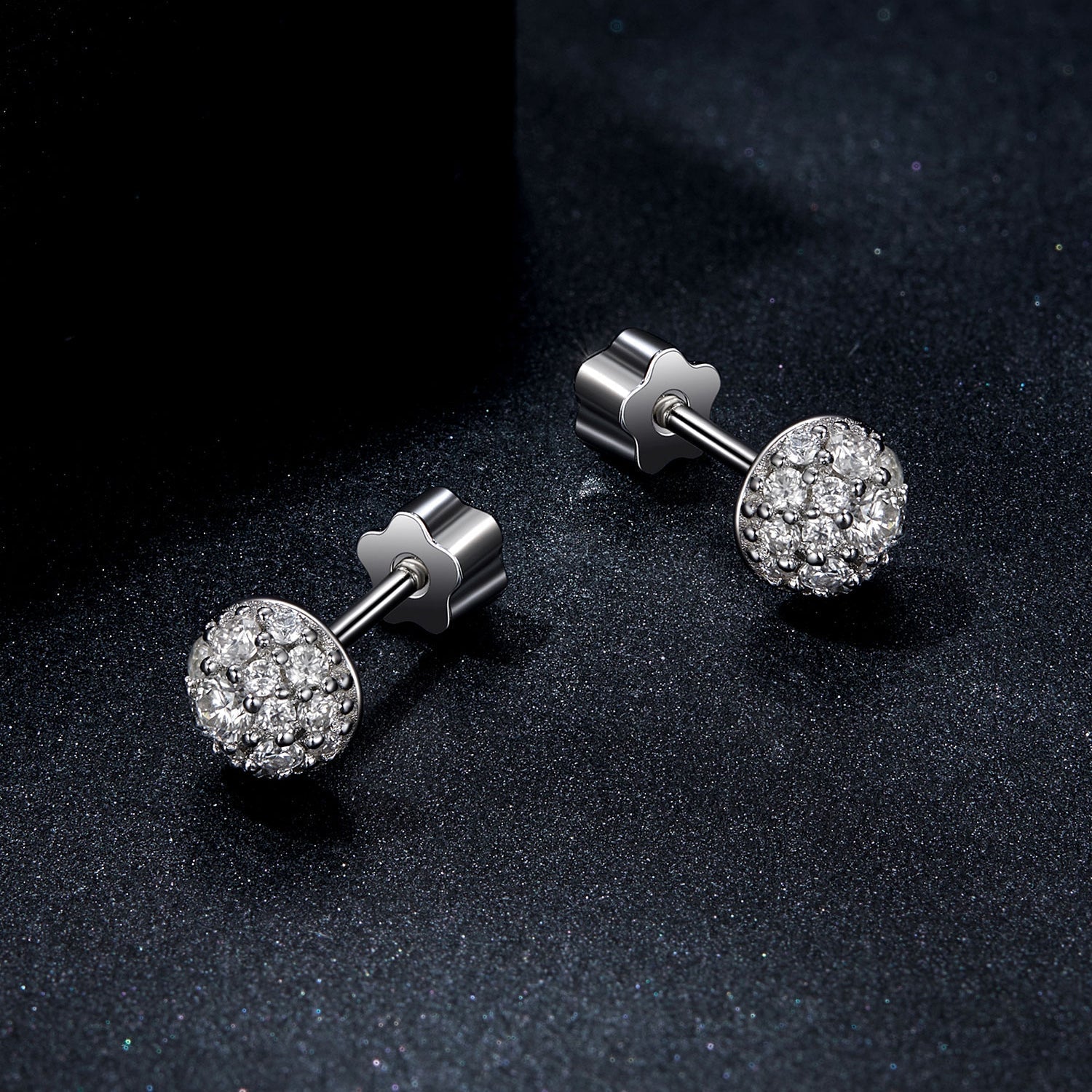 925 Sterling Silver White Gold Plated Moissanite Earrings Size 10mm for Women DestGlow