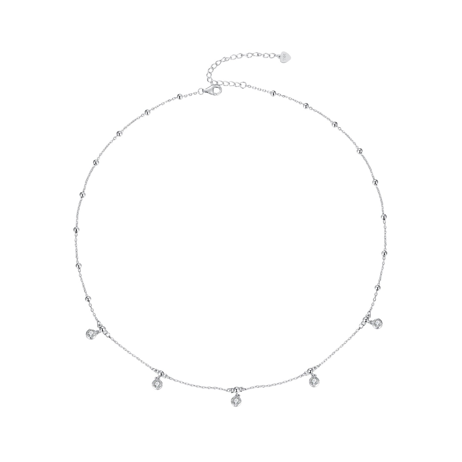 925 Sterling Silver 3mm Moissanite Necklace for Women DestGlow