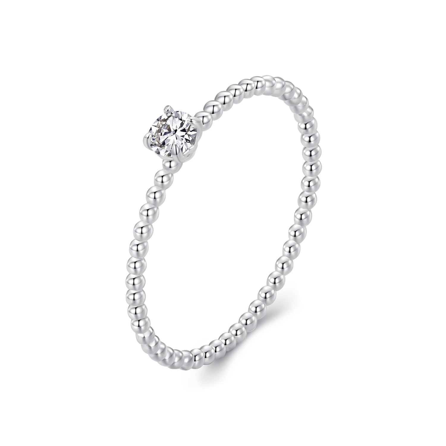 925 Sterling Silver 3mm Moissanite Ring for Women - Size 6 DestGlow