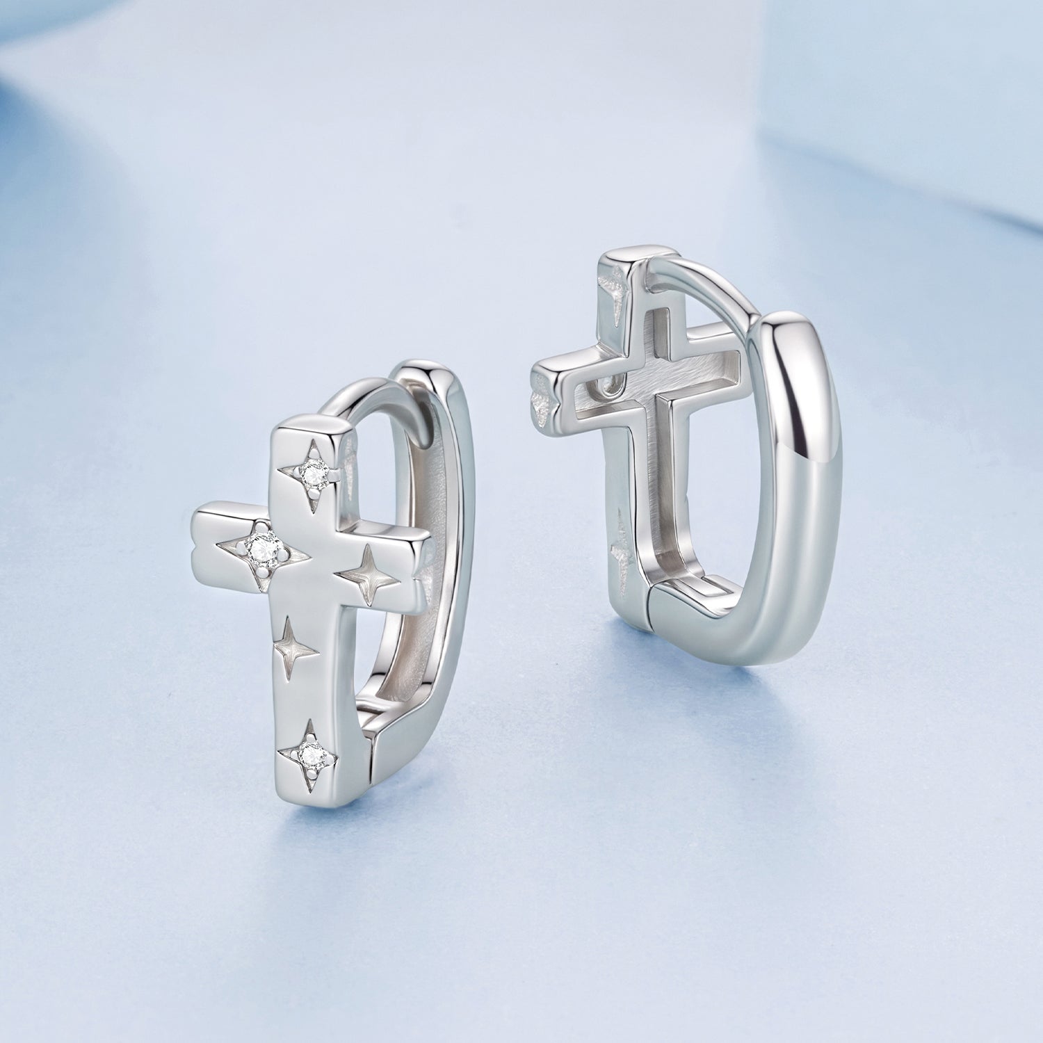 925 Sterling Silver Hoop Earrings with Pavé Setting CZ, 1.3x0.8cm, for Women DestGlow