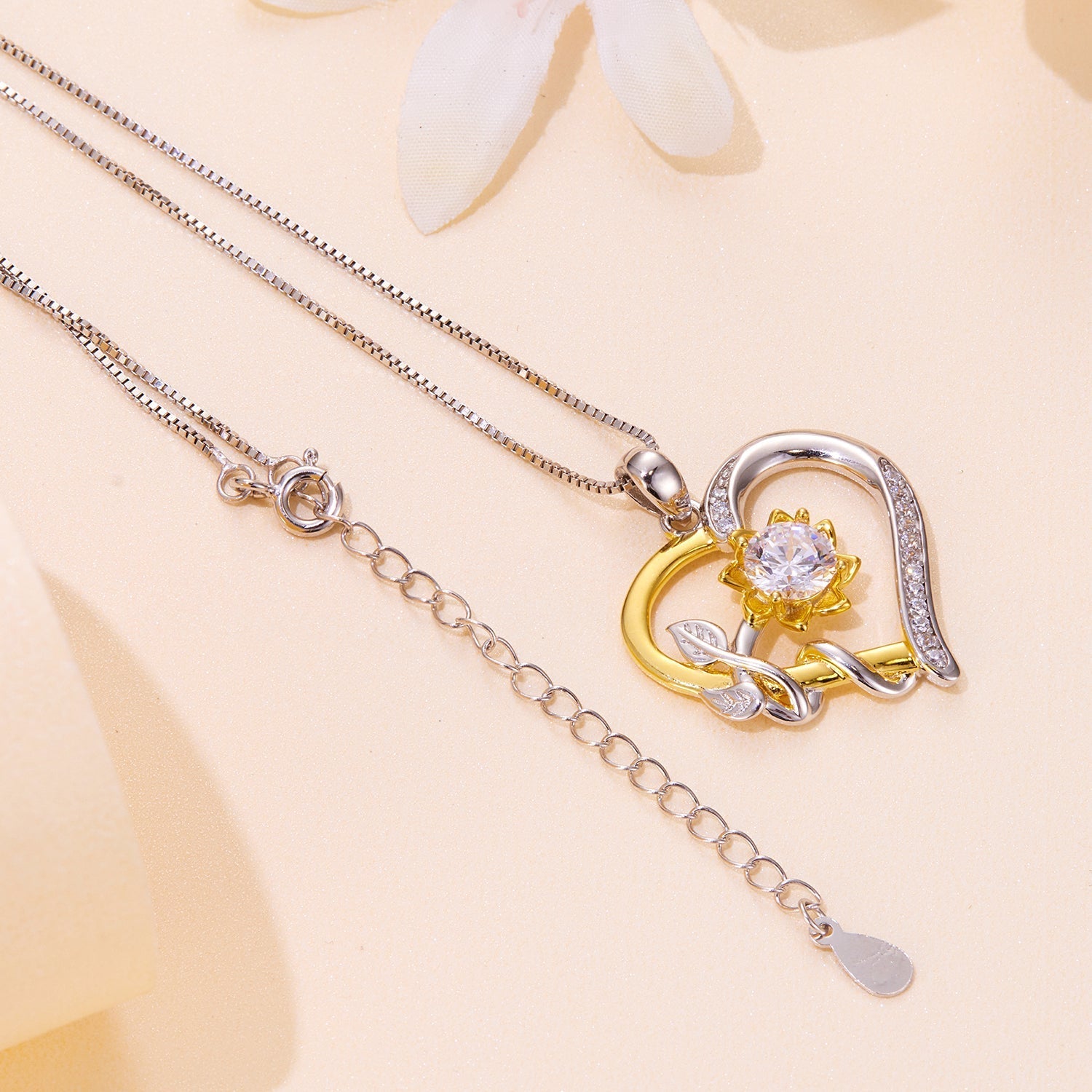 925 Sterling Silver Plated Gold Moissanite Necklace with Pavé Setting for Women DestGlow