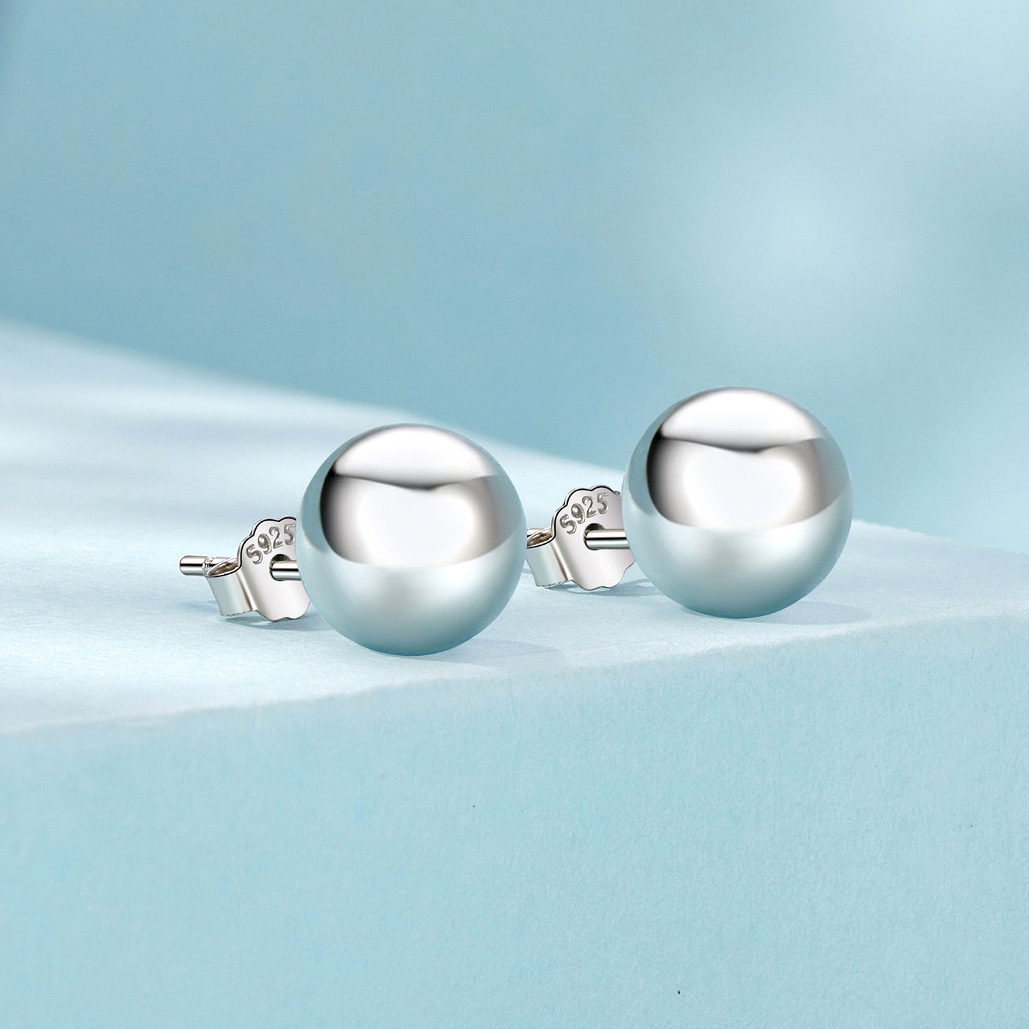 925 Sterling Silver Plated White Gold Earrings - 10mm for Women DestGlow