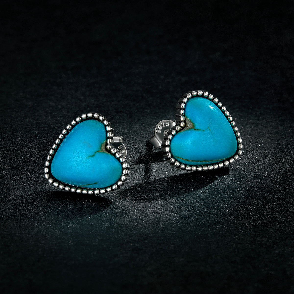 925 Sterling Silver Oxidized Turquoise Earrings for Women DestGlow