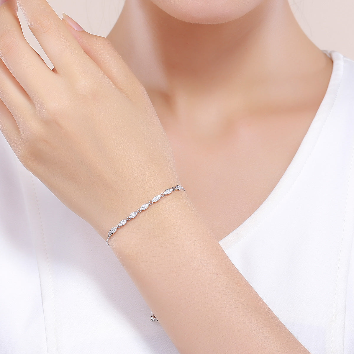 925 Sterling Silver Bracelet 22cm for Women DestGlow