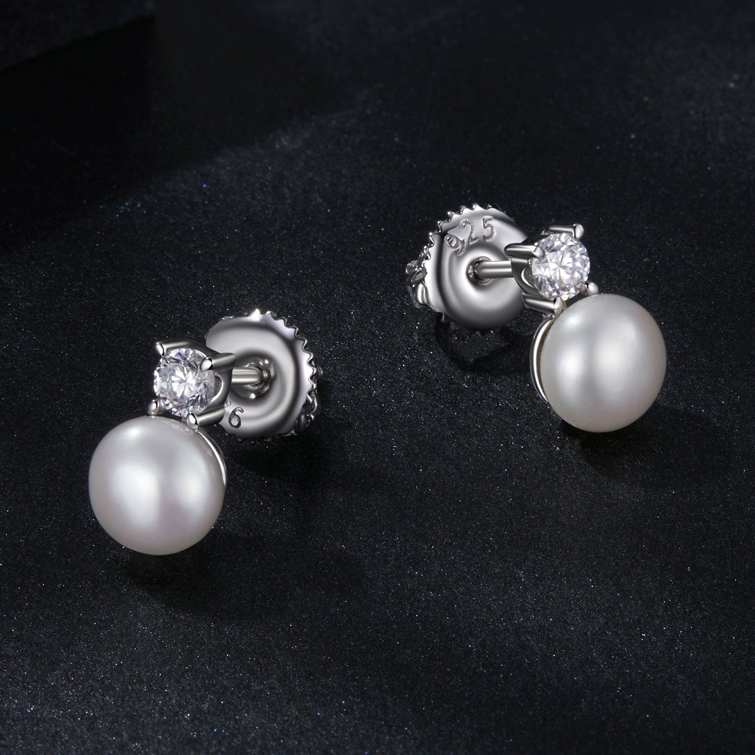 925 Sterling Silver Moissanite 0.1ct Freshwater Pearl Earrings for Women DestGlow