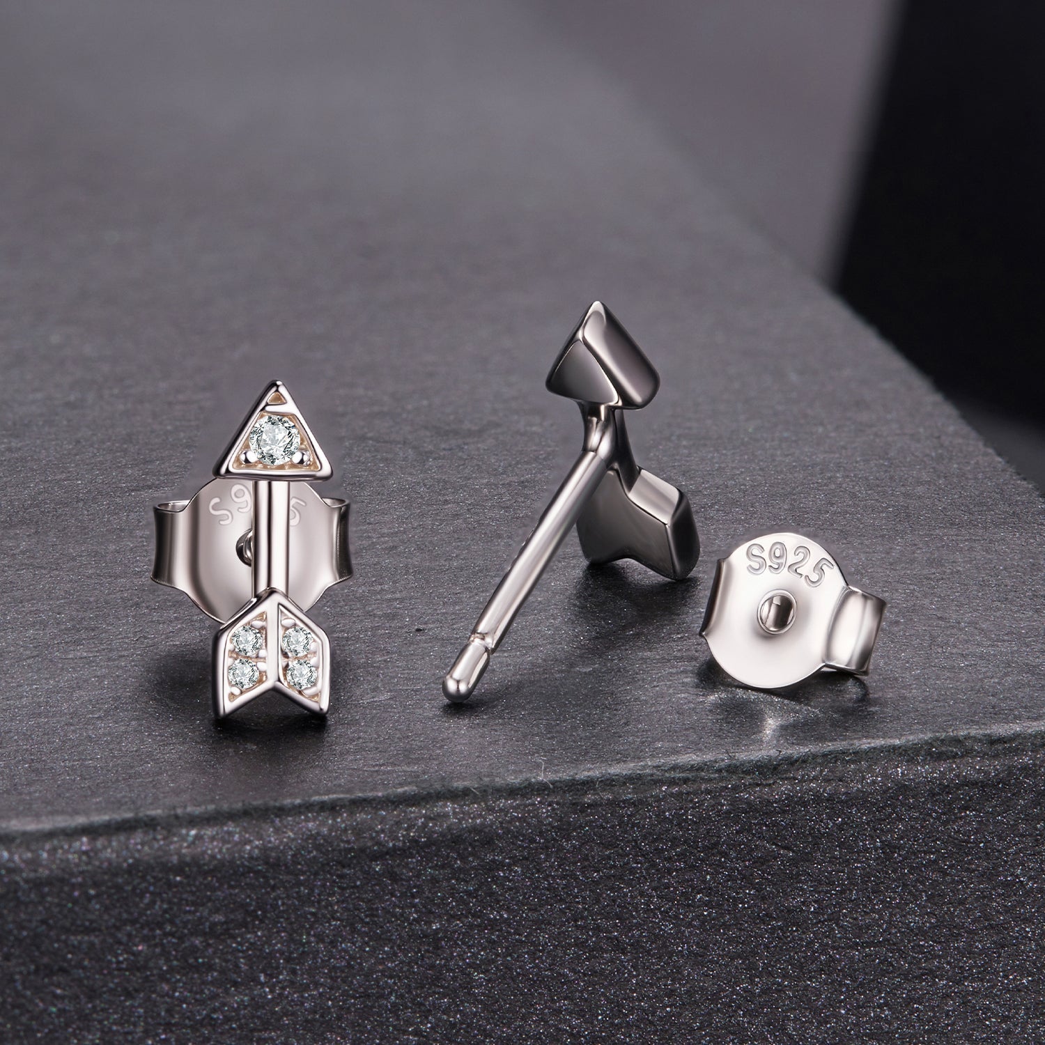 925 Sterling Silver 0.08ct and 0.12ct Moissanite Earrings in White Gold for Women DestGlow
