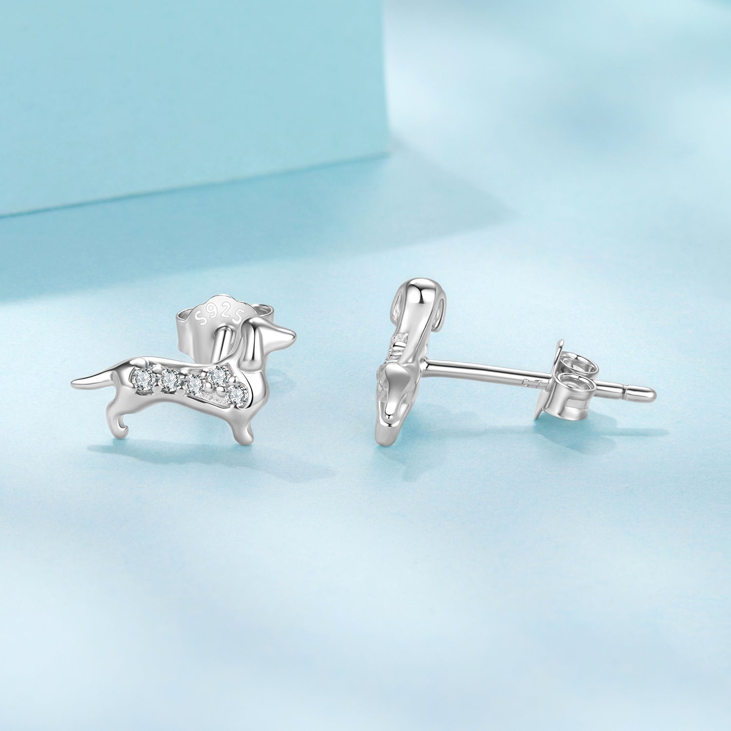 925 Sterling Silver Earrings with Pavé Setting and White Gold Plating for Women DestGlow