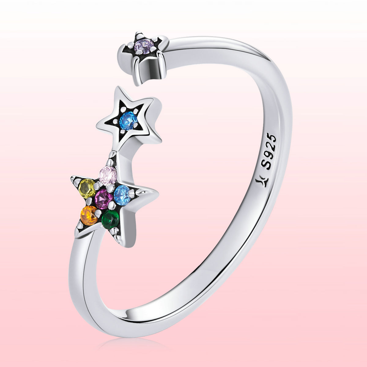 925 Sterling Silver Oxidized Pavé Setting CZ Ring DestGlow