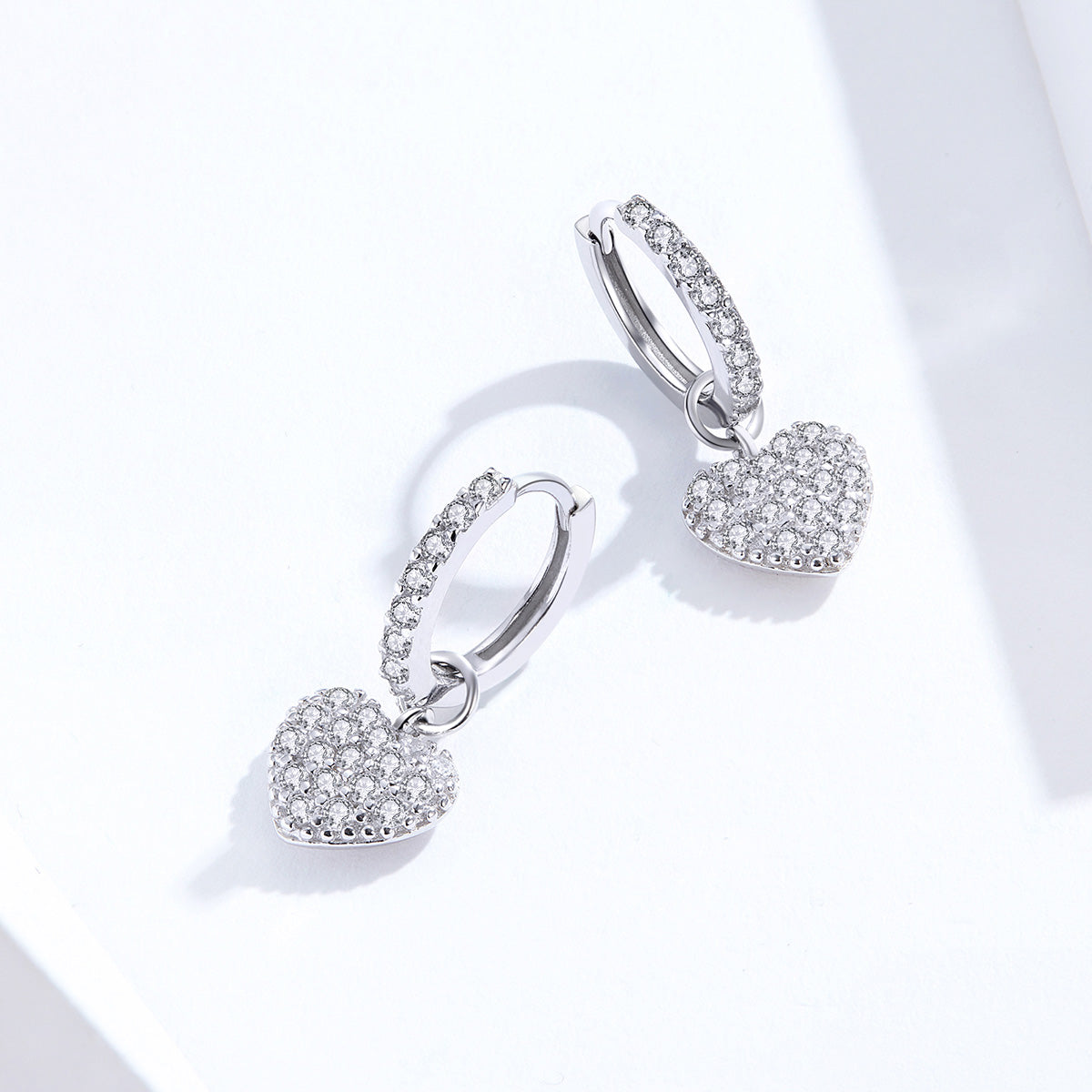 925 Sterling Silver CZ Pavé Setting Earrings for Women DestGlow