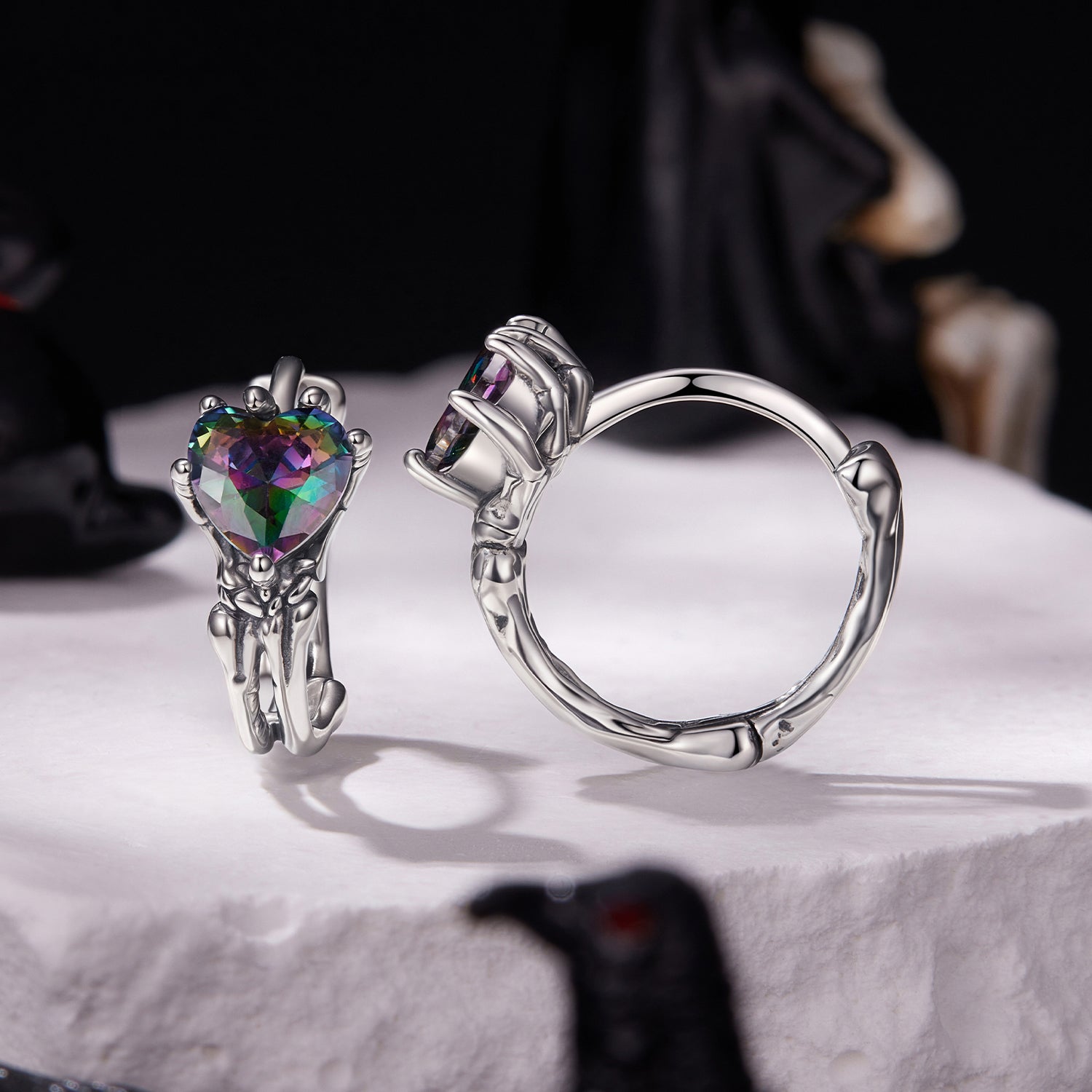 925 Sterling Silver Earrings with Transparent Glass for Women DestGlow