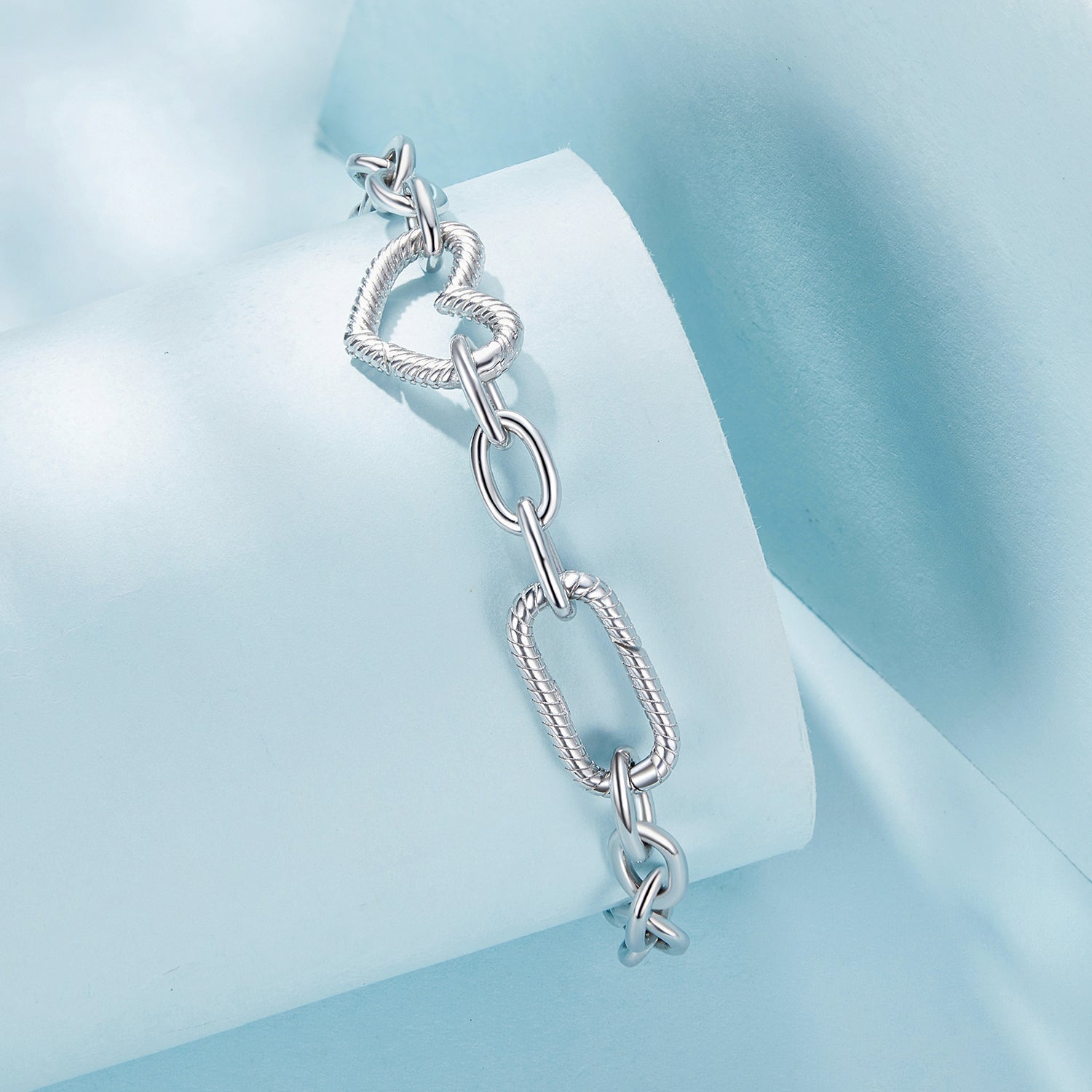 925 Sterling Silver Plated 190mm Bracelet for Women DestGlow