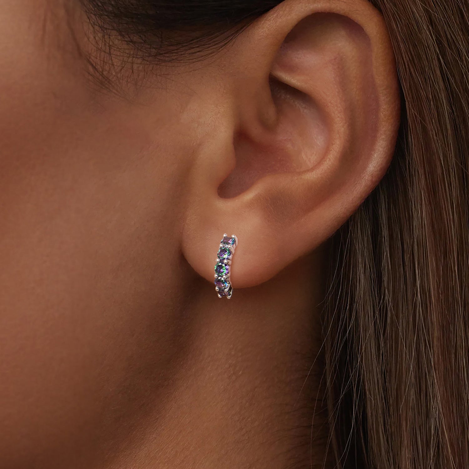 925 Sterling Silver Earrings with Pavé Setting CZ in Oxidized Finish for Women DestGlow