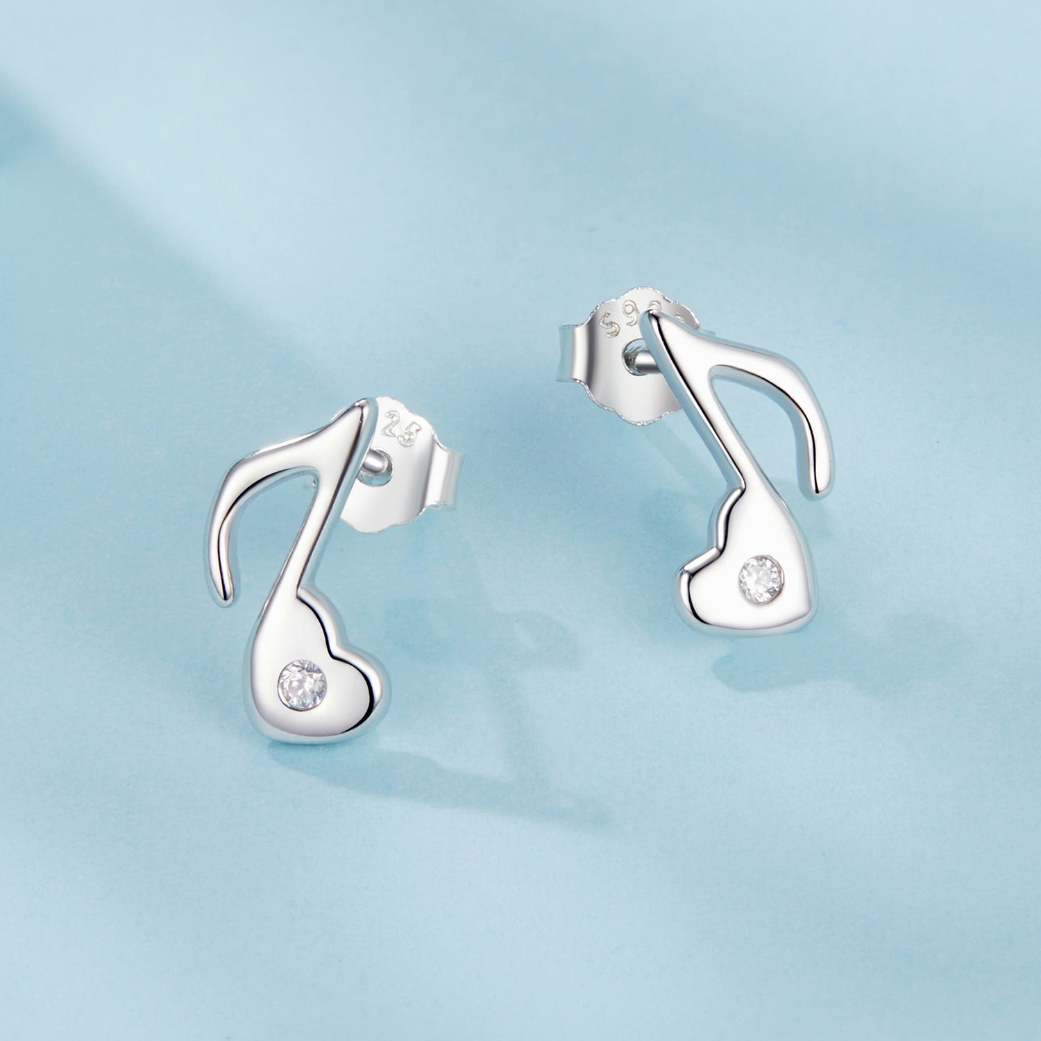 925 Sterling Silver Earrings with Pavé Setting CZ in White Gold Finish, 1x0.7cm for Women DestGlow