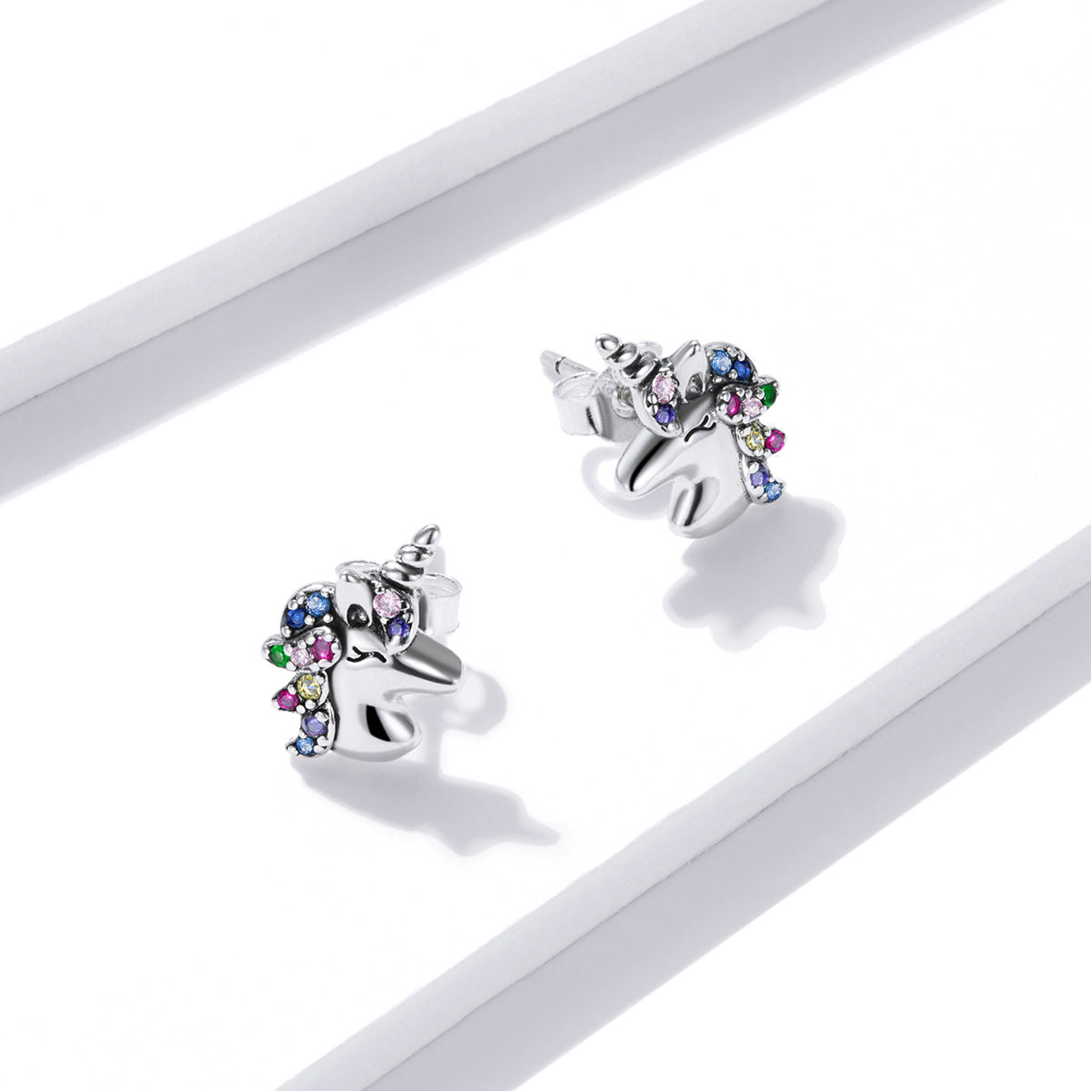 925 Sterling Silver Earrings with Pavé Setting CZ, Oxidized, 1.4x0.9cm for Women DestGlow