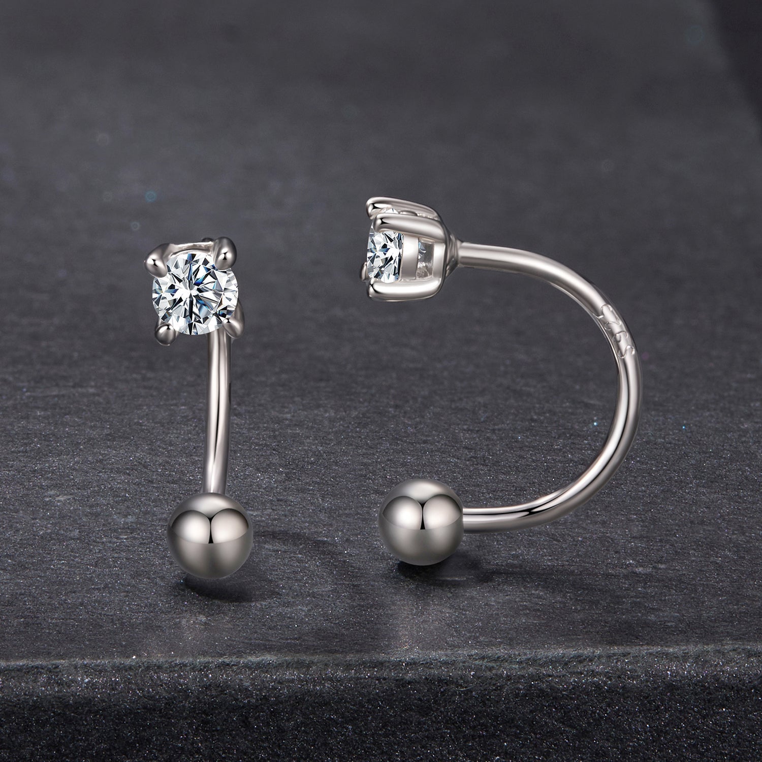 925 Sterling Silver Moissanite 0.1ct Earrings 1.3cm for Women DestGlow