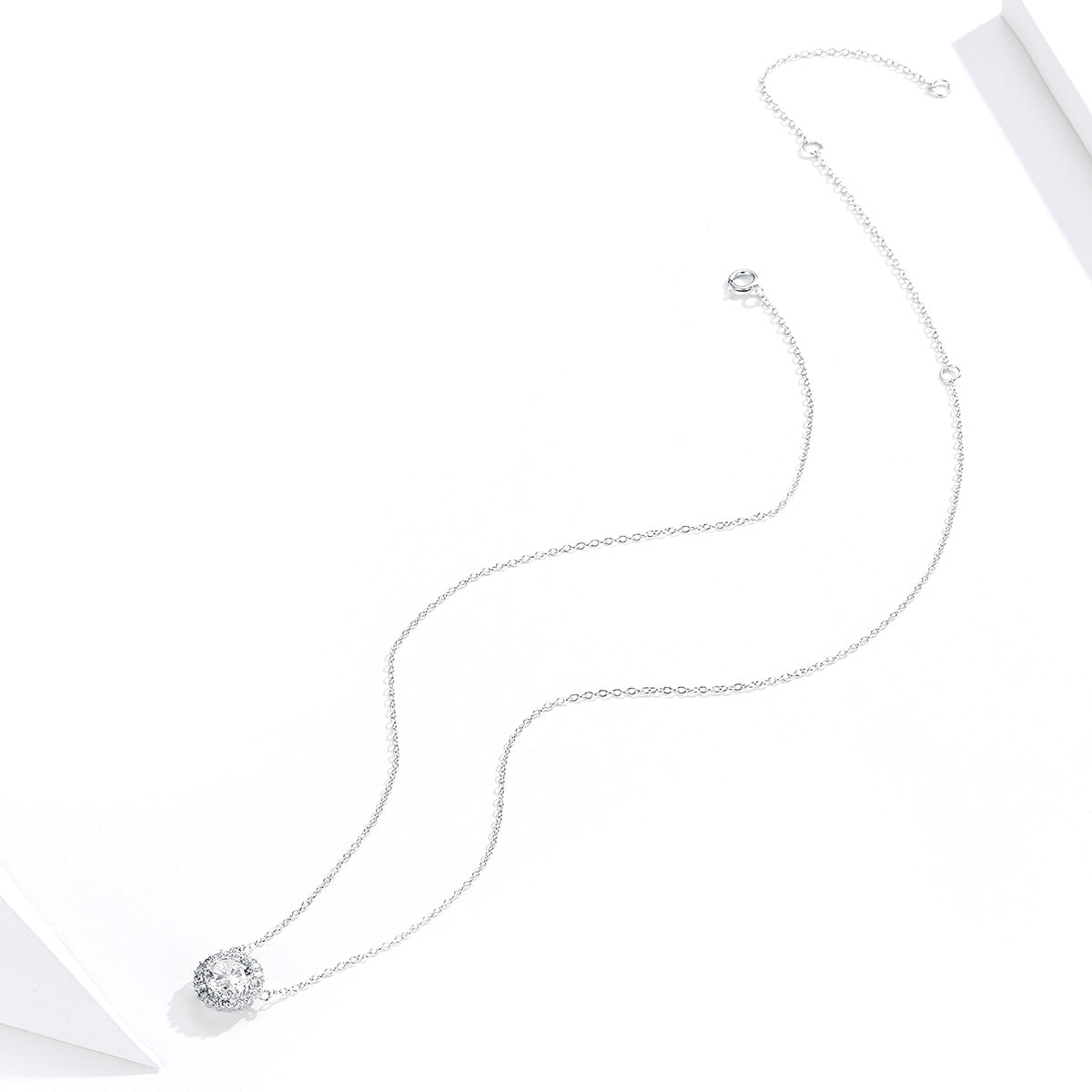 925 Sterling Silver Plated Platinum 49cm Pavé Setting CZ Necklace for Women DestGlow