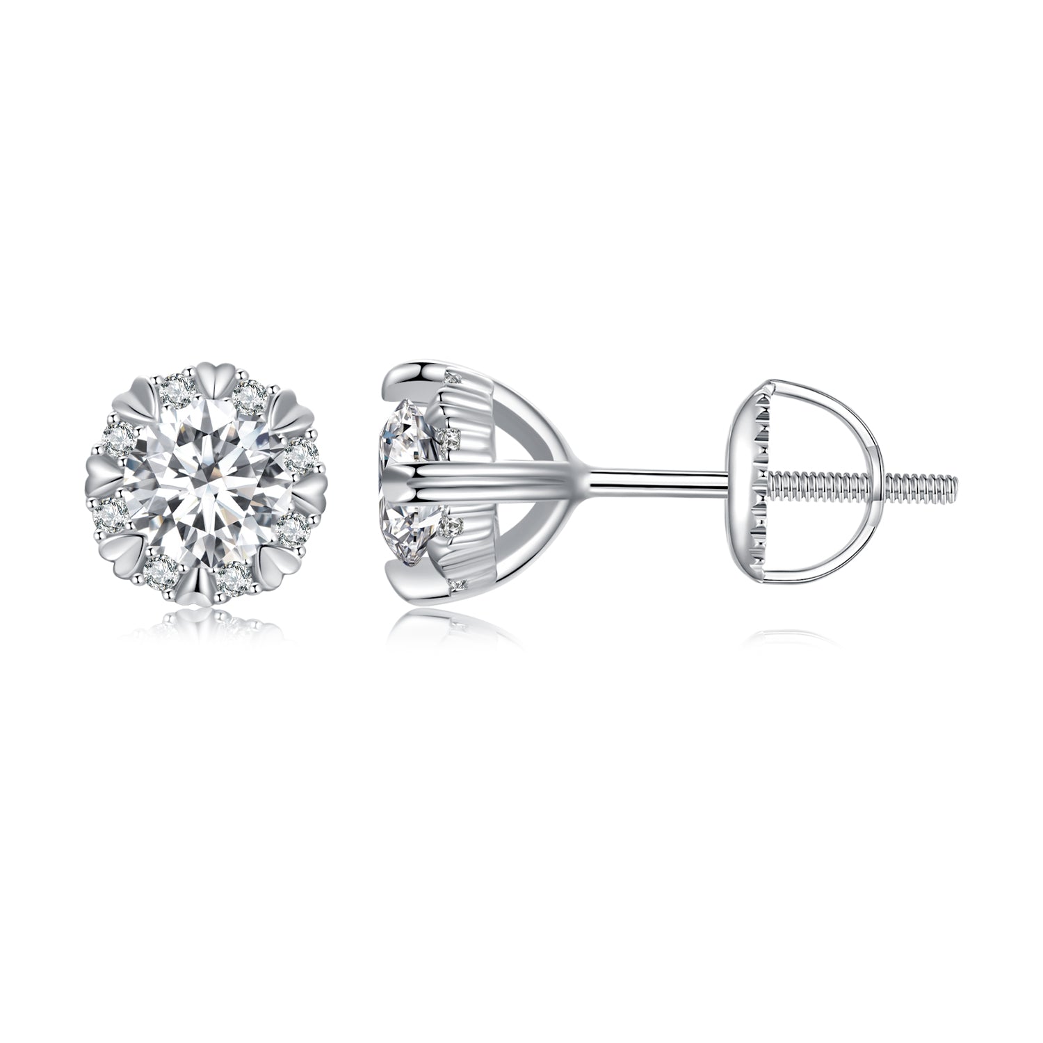 925 Sterling Silver Moissanite 0.50 Carat Earrings for Women DestGlow