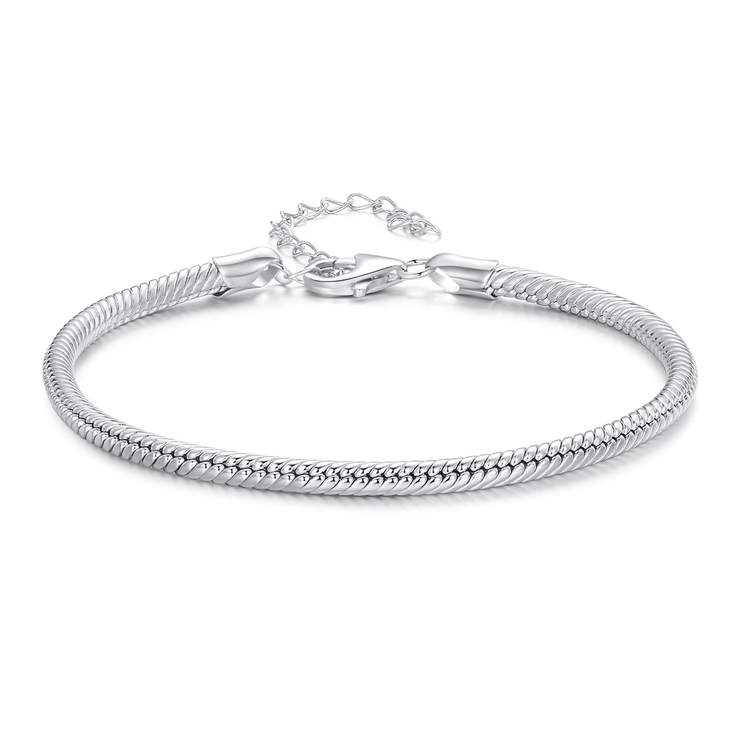 925 Sterling Silver Plated Platinum Bracelet with Adjustable Length for Women DestGlow