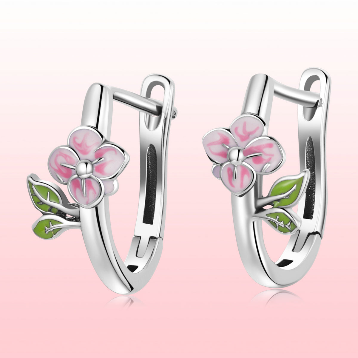 925 Sterling Silver Enamel Oxidized Silver Earrings for Women - 1.5x0.7cm DestGlow