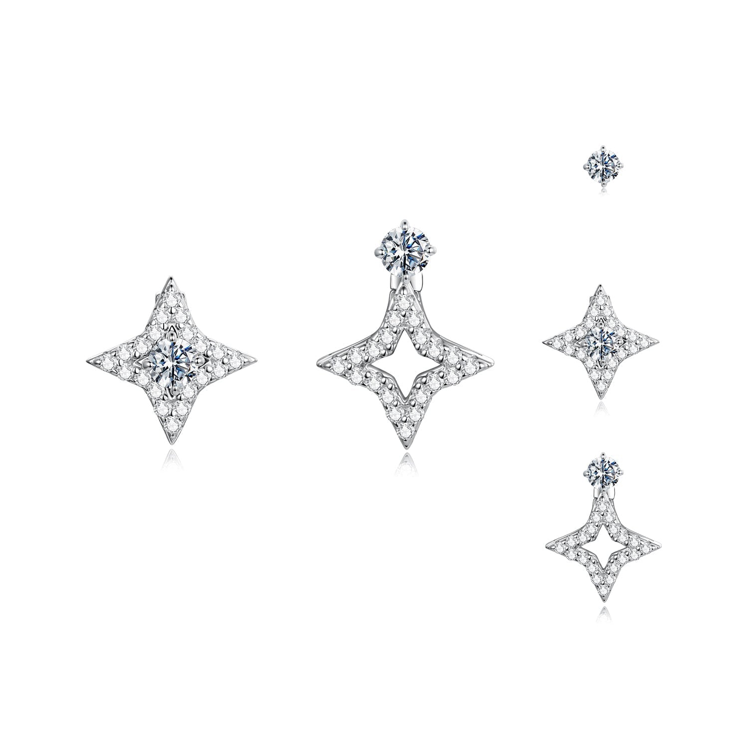 925 Sterling Silver Moissanite 0.1ct Earrings for Women DestGlow