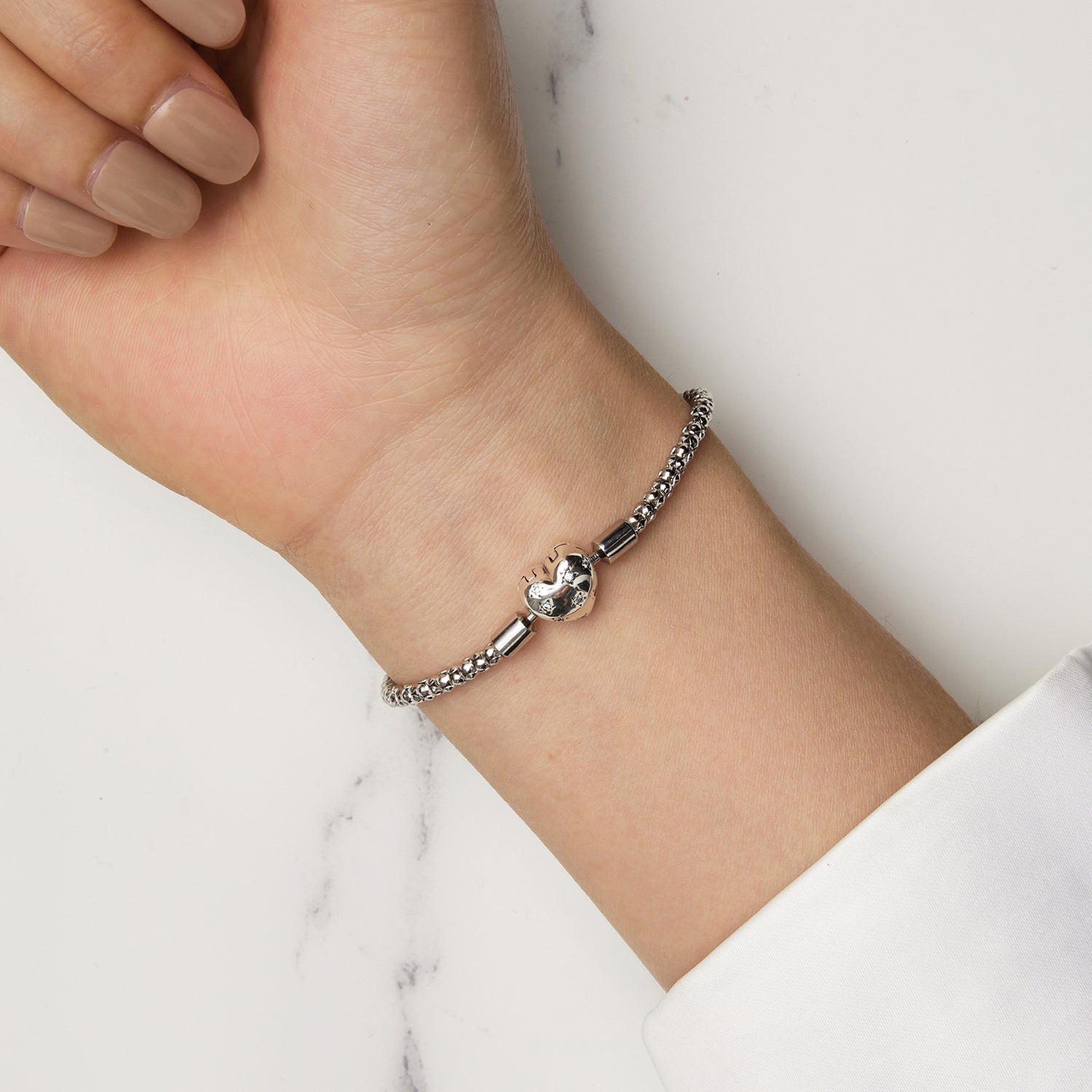 925 Sterling Silver Oxidized Silver Bracelets 17.0 Size with CZ for Women DestGlow