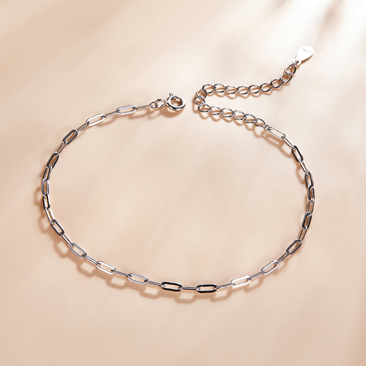 925 Sterling Silver & Plated Platinum Bracelet - 17+5cm Length DestGlow