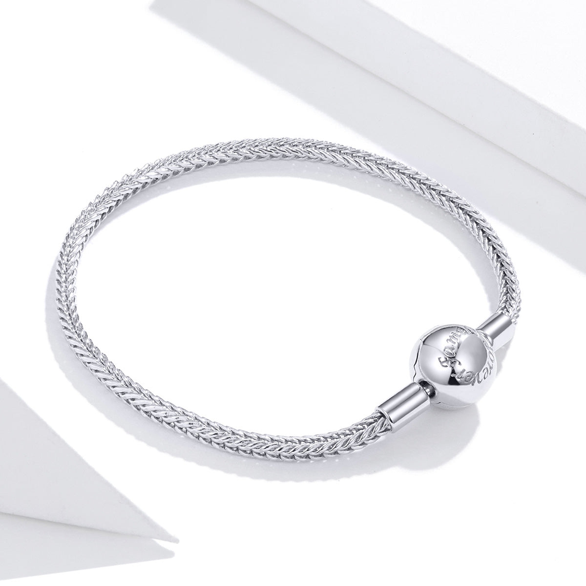 925 Sterling Silver Plated Platinum 17cm Bracelet for Men DestGlow