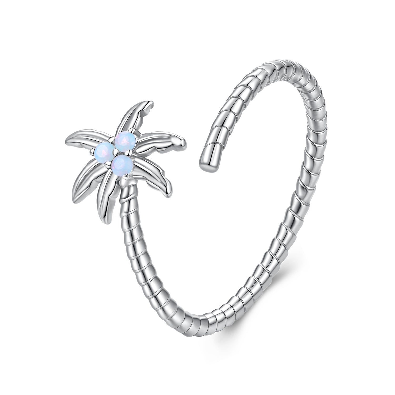 925 Sterling Silver Nano Opal Ring for Women DestGlow