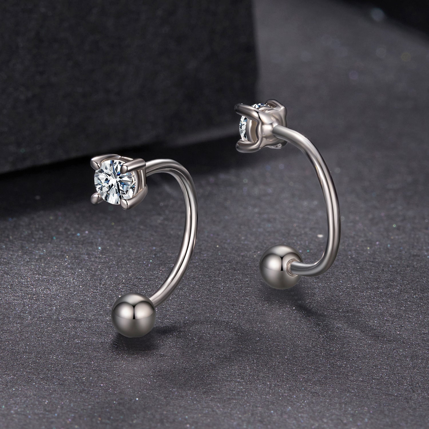 925 Sterling Silver Moissanite 0.1ct Earrings 1.3cm for Women DestGlow