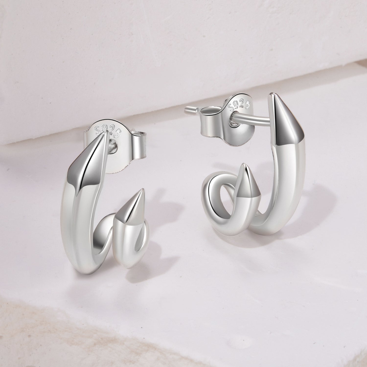 925 Sterling Silver Oxidized Silver Earrings Size 1.3*0.7cm DestGlow