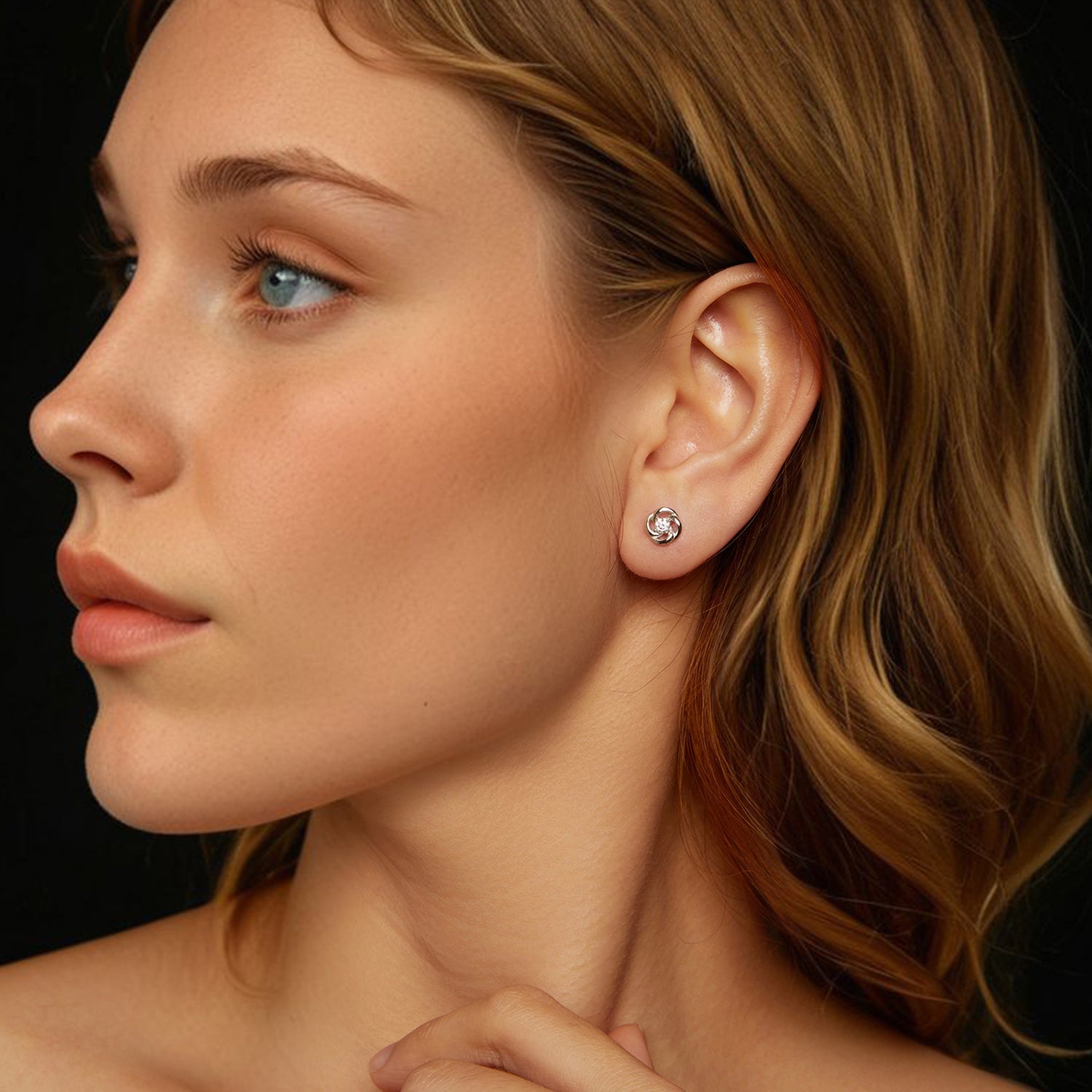 925 Sterling Silver Moissanite Earrings, 0.3cm, White Gold Plated, for Women DestGlow