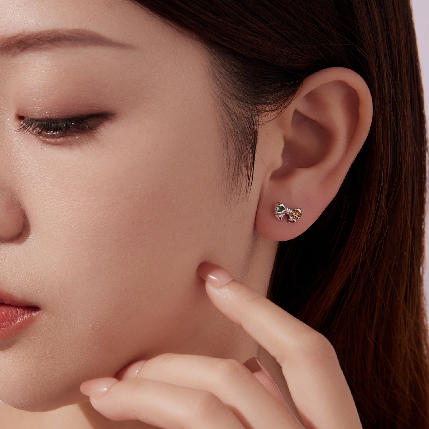 925 Sterling Silver Earrings with Transparent Glass and CZ for Women DestGlow