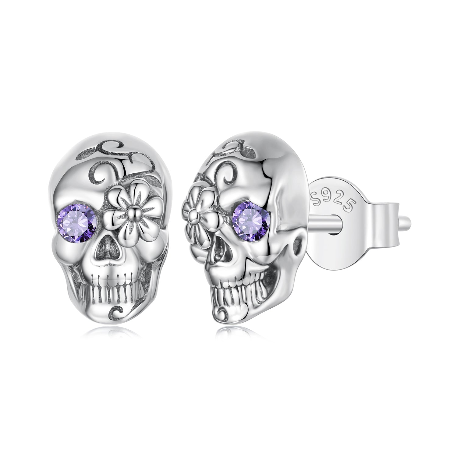 925 Sterling Silver Earrings with Oxidized Finish and CZ Stones DestGlow