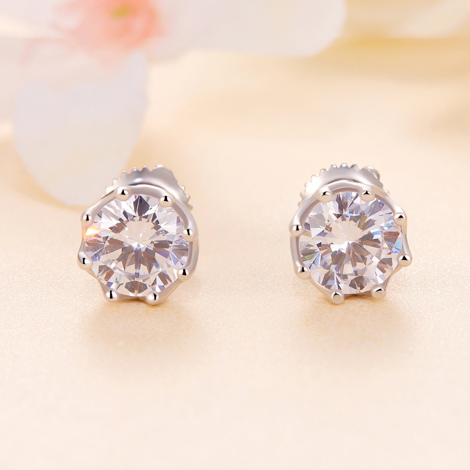 925 Sterling Silver Moissanite 0.5 Carat Earrings for Women DestGlow