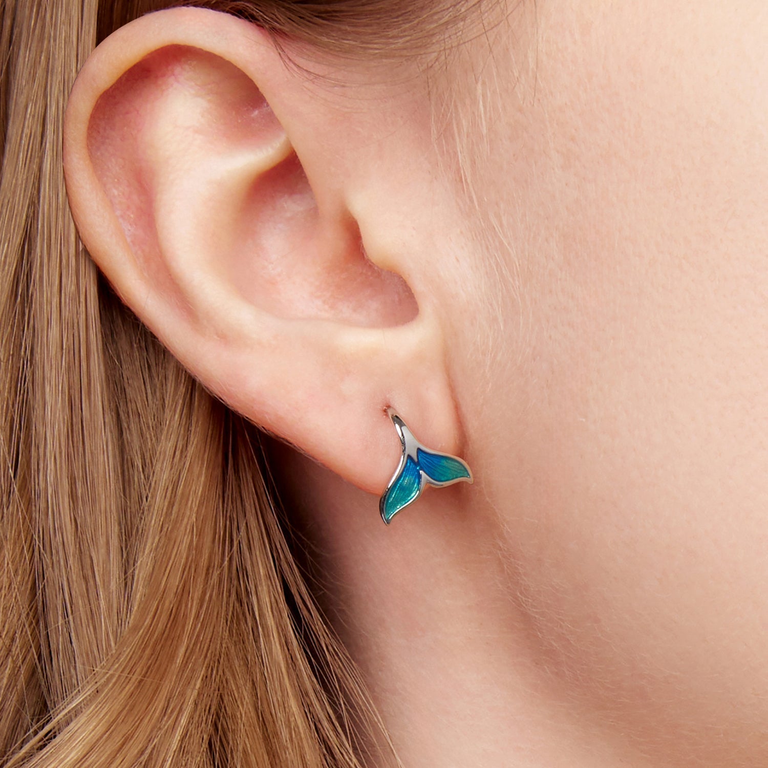 925 Sterling Silver White Gold Plated Enamel Earrings for Women DestGlow