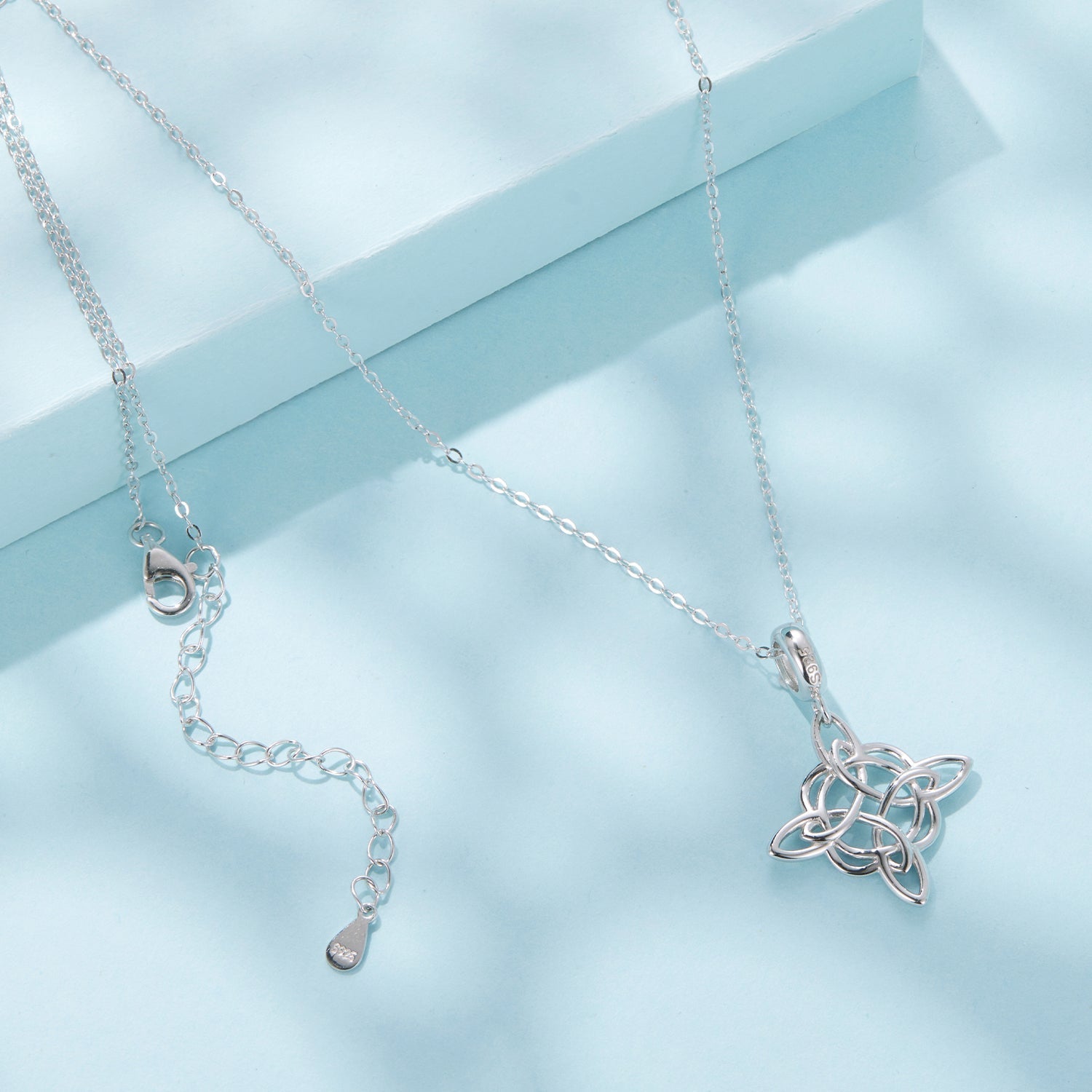 925 Sterling Silver Necklace with White Gold Plating and CZ - 40+5cm for Women DestGlow