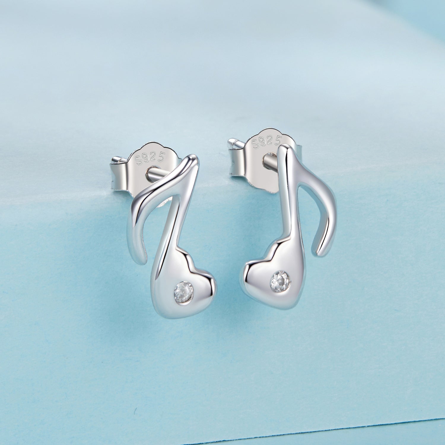 925 Sterling Silver Earrings with Pavé Setting CZ in White Gold Finish, 1x0.7cm for Women DestGlow