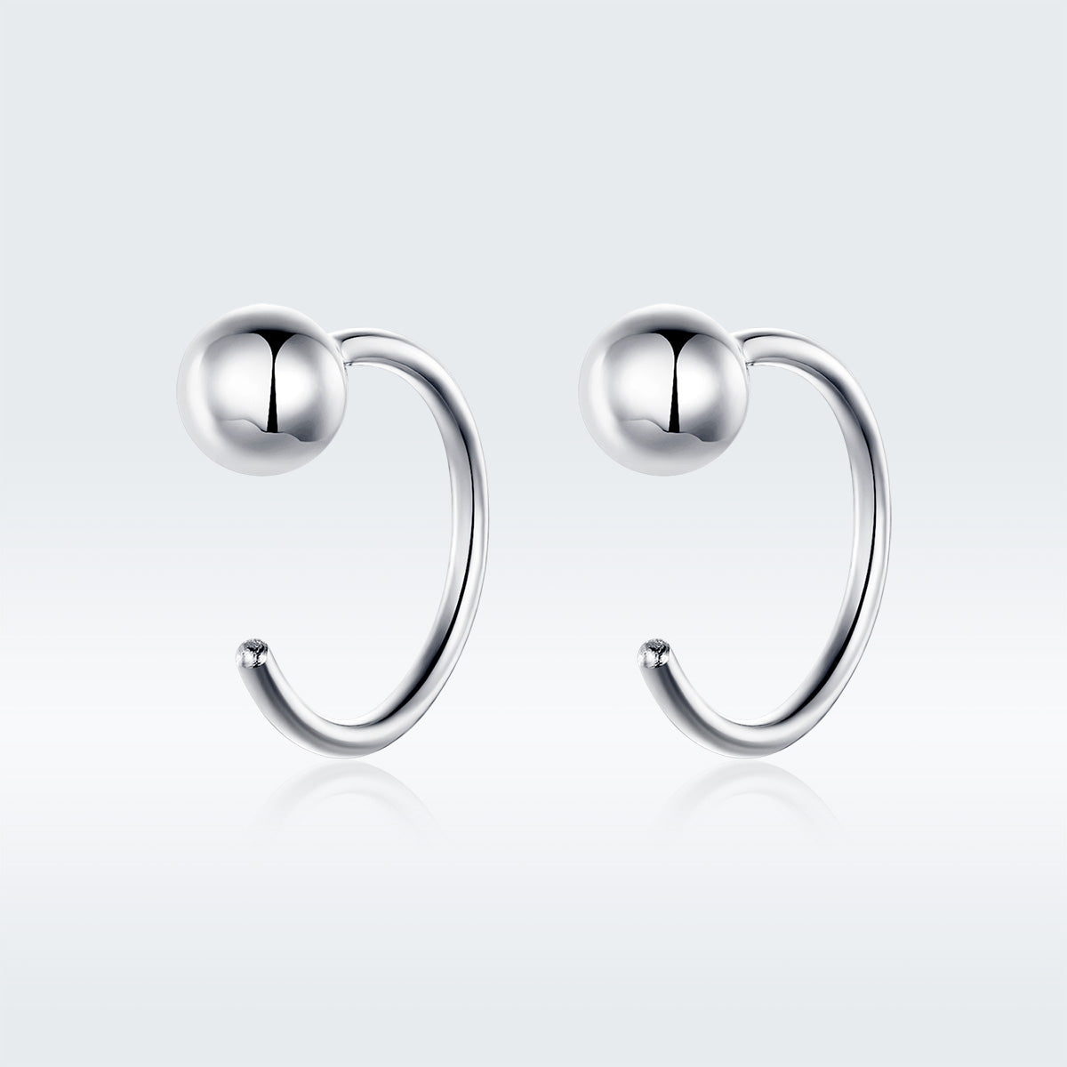 925 Sterling Silver Earrings with Plated Platinum, 1cm Diameter for Women DestGlow