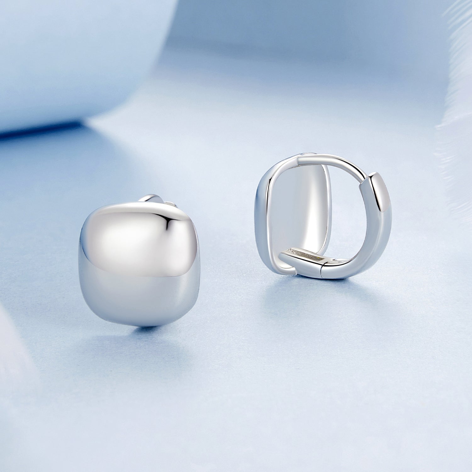 925 Sterling Silver Plated White Gold 10mm Earrings for Women DestGlow