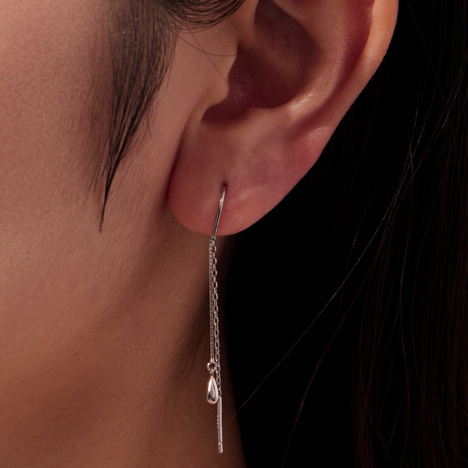 925 Sterling Silver Plated White Gold Water Droplet Earrings for Women DestGlow