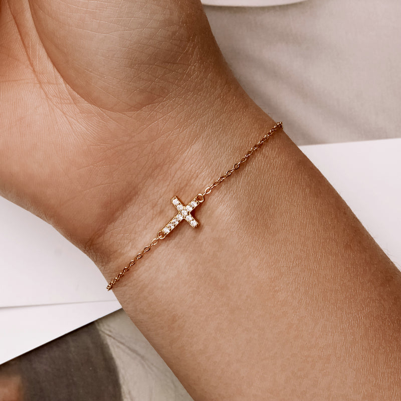 925 Sterling Silver Bracelet with Pavé Setting CZ, 155+25mm for Women DestGlow